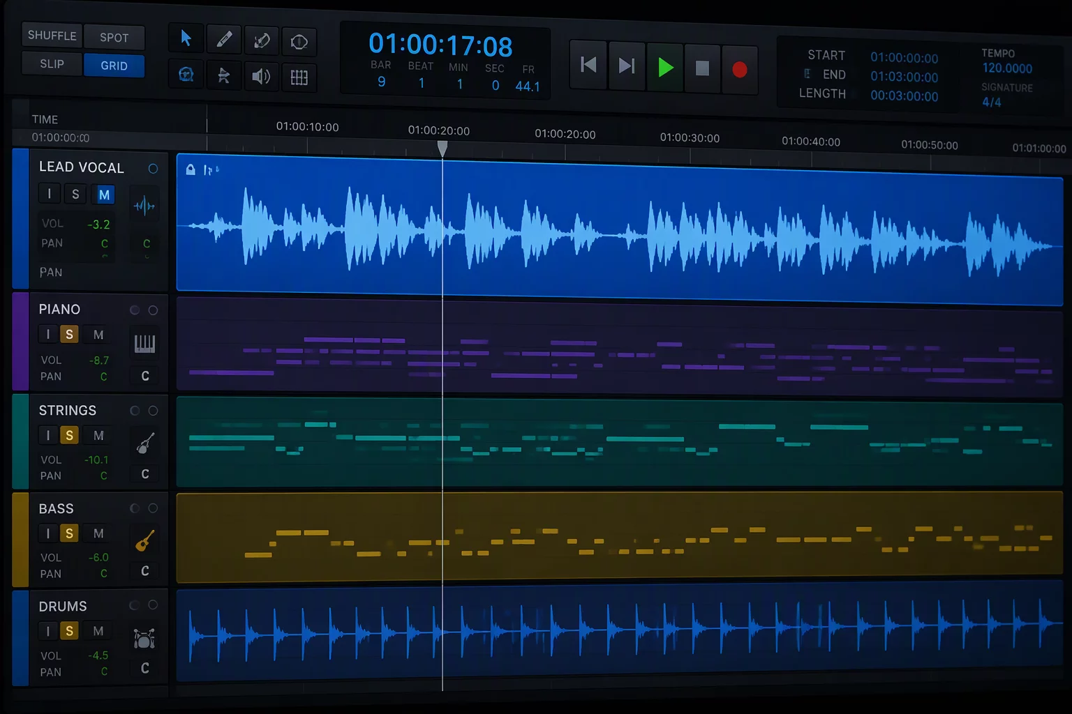 Keep the Lead Vocal Visible While Editing Harmonies
