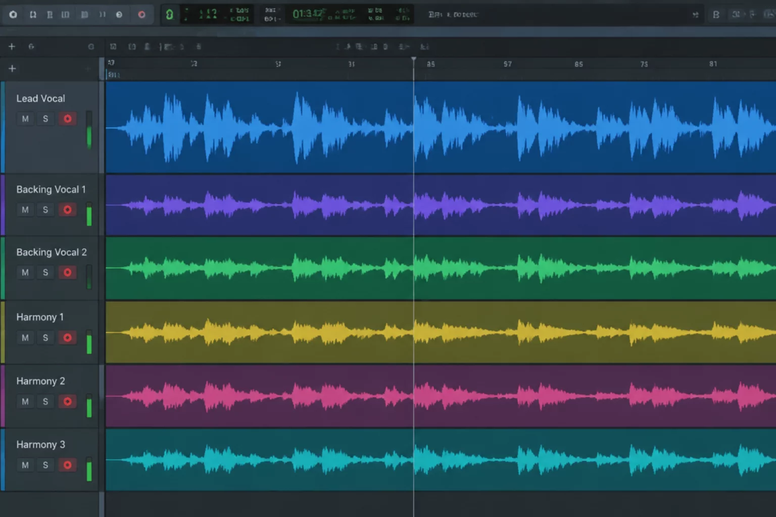Keep the Lead Vocal Visible While Editing Harmonies